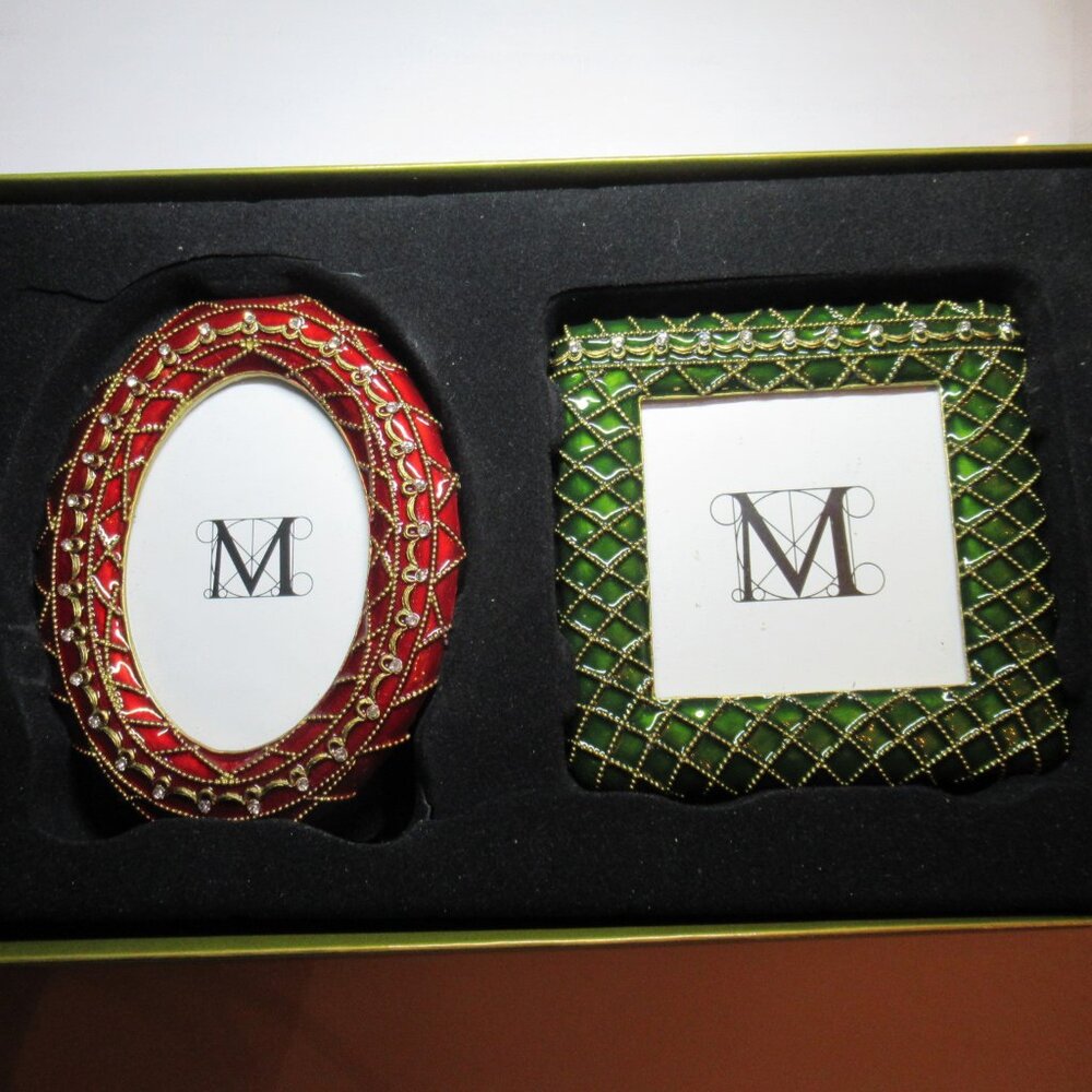 Metropolitan Museum of Art 3 Mini Photo Frames In Box Jeweled Enamel Lattice MMA - Picture 13 of 14